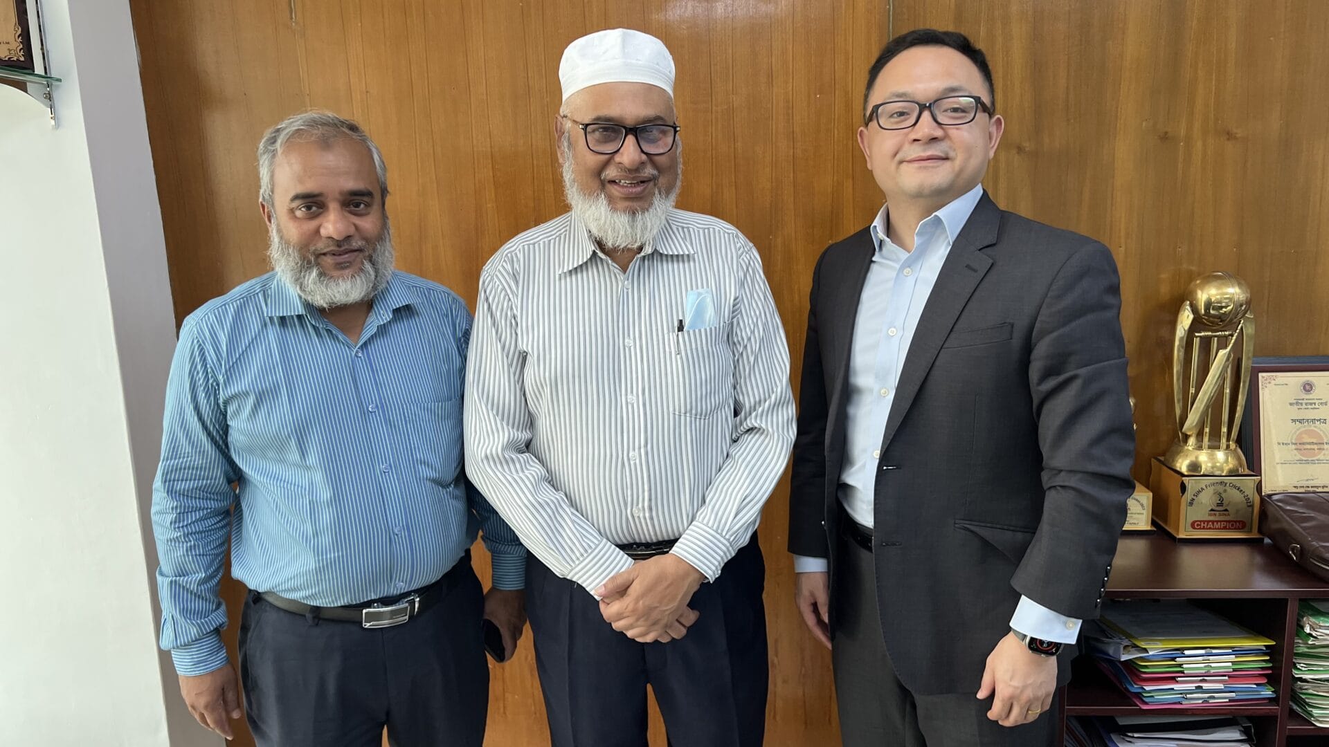 Mr. Syed Alam and Popular Hospital director celebrating successful installation