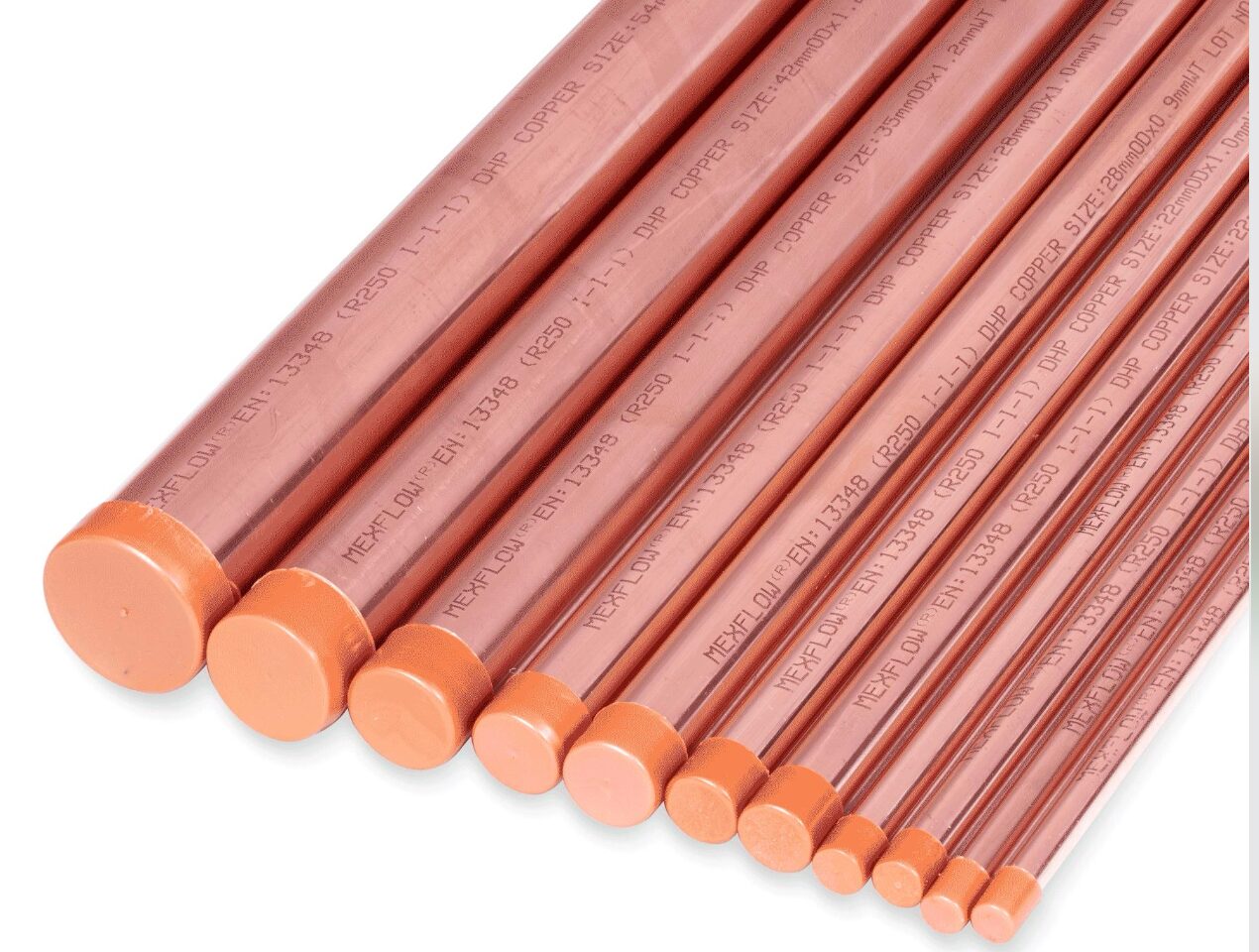 Medical gas copper tube with capped ends for oxygen service in hospital pipeline