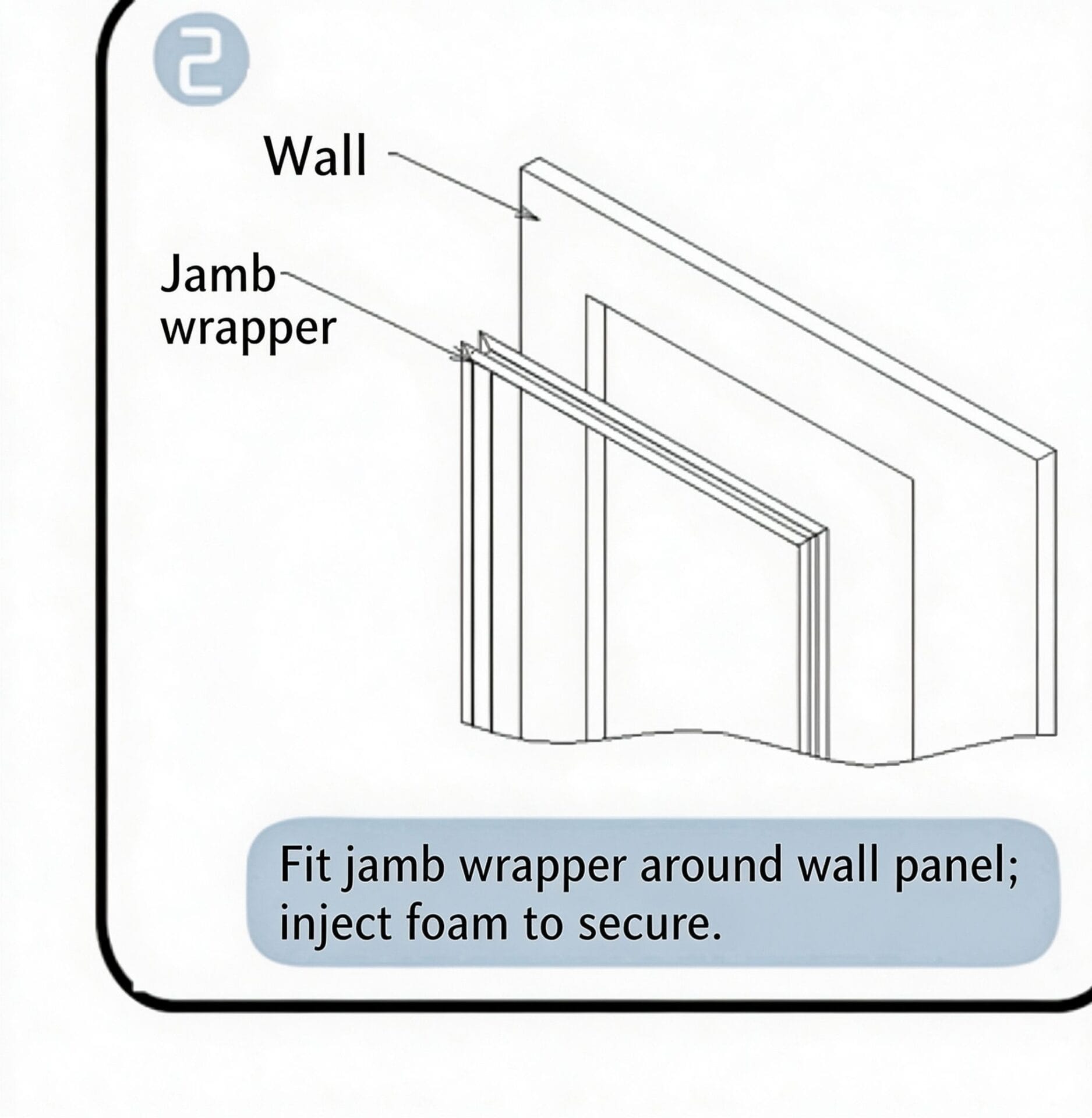 Fit frame wrap into steel panel reveal