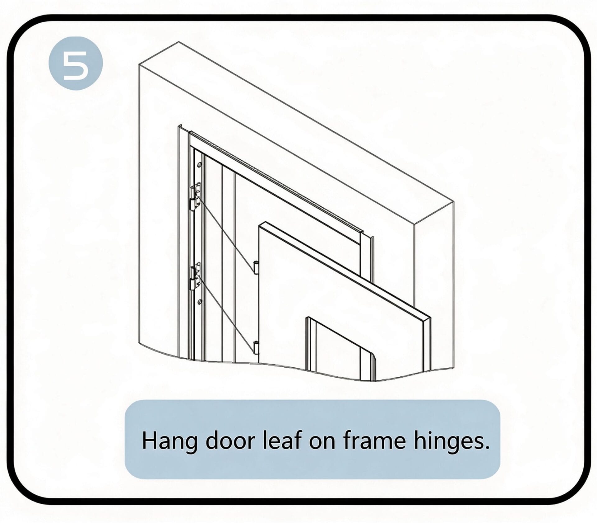 Hang leaf on double-sided jamb