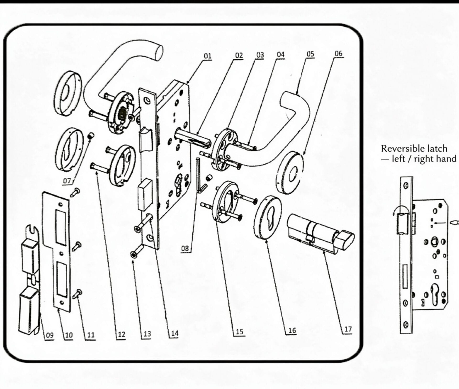 22 lock exploded view