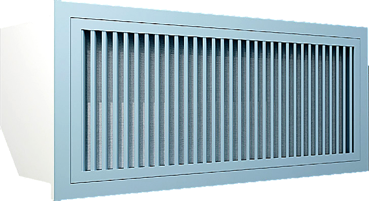 Aluminium louver return air grille with steel-sheet plenum box