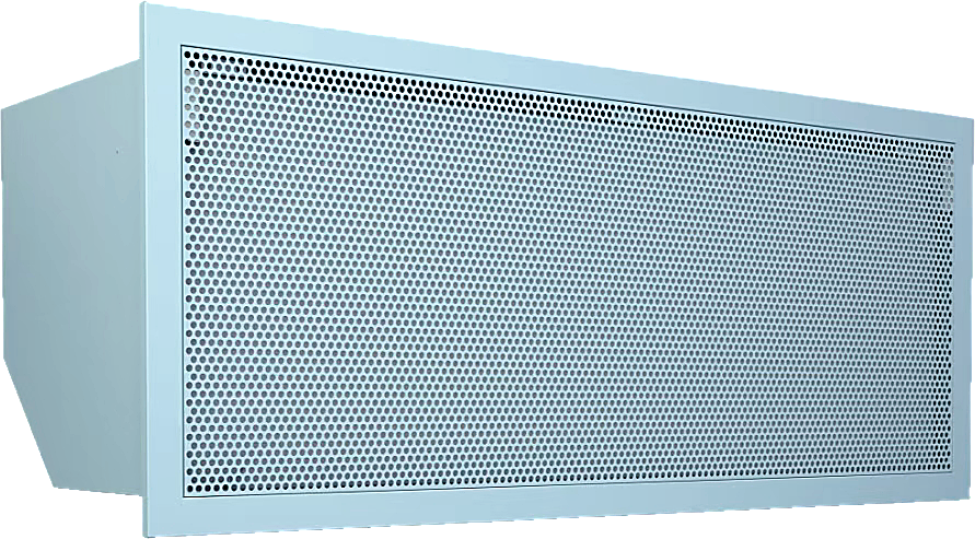 Return air grille with steel-sheet plenum box