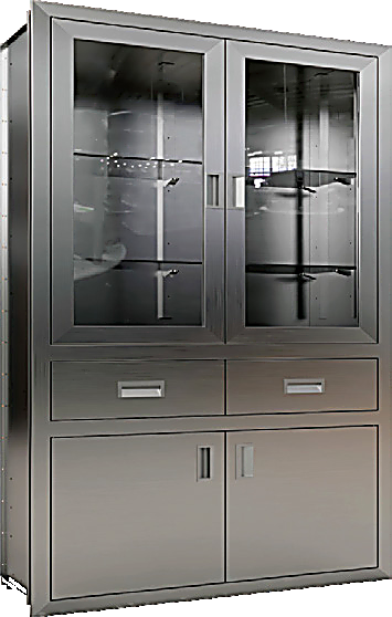 Glass Door + Two Drawers