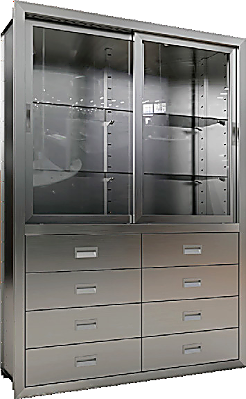 Sliding Door + Eight Drawers