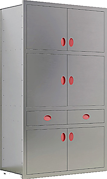 Six-Door + Two Drawer Cabinet