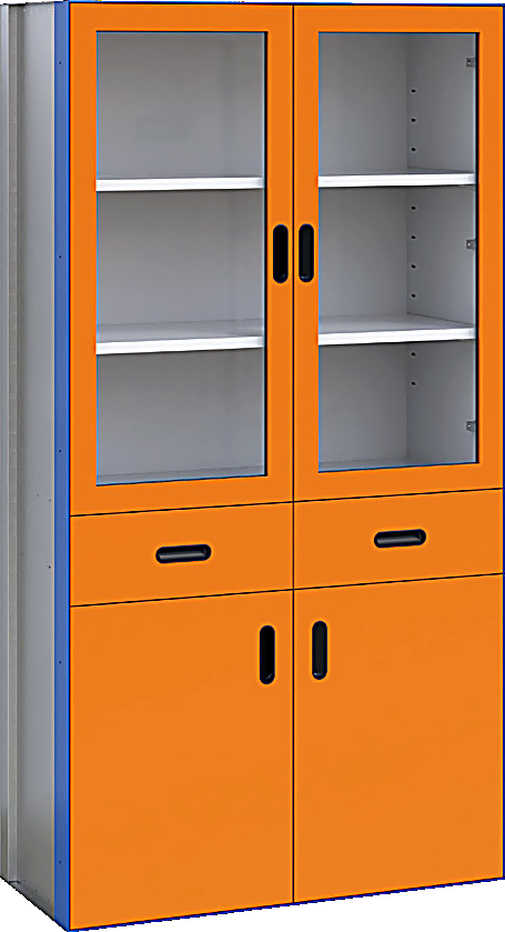 Glass Door + Two Drawers, Flush Mount