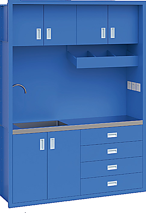 Buffer-Room Cabinet with Scrub Sink