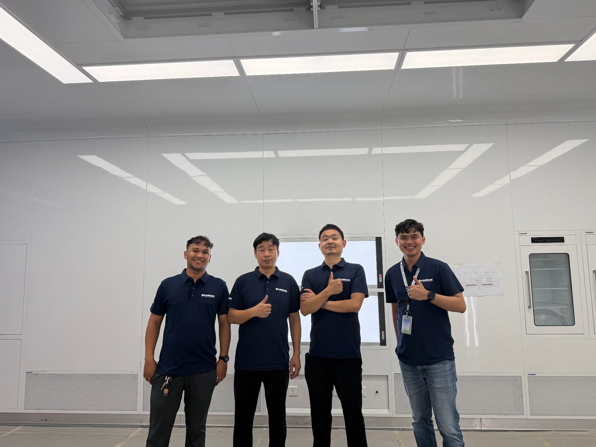 ICARELIFE team inside completed modular operating room showroom, Quezon City