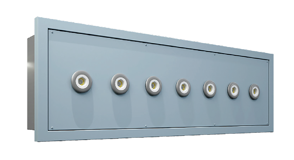 Flush wall-integrated medical gas terminal box in an operating room
