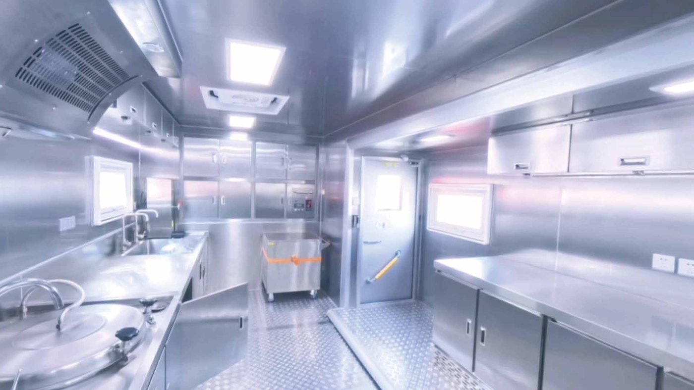 Living Support Vehicle — beds, kitchen and sanitation