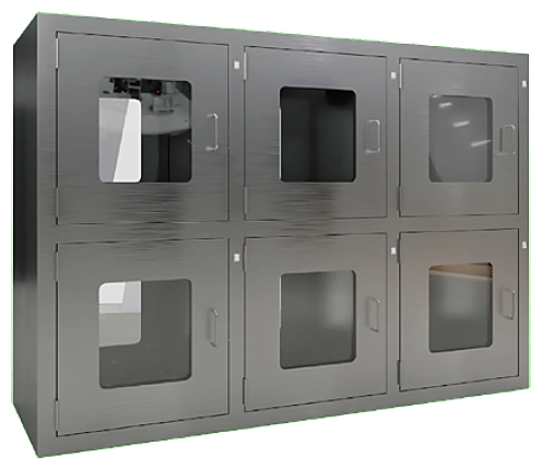 Combined mechanical interlock pass box for large transfers
