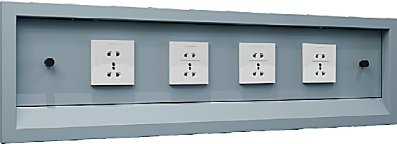Flush-mounted stainless-steel medical power socket panel